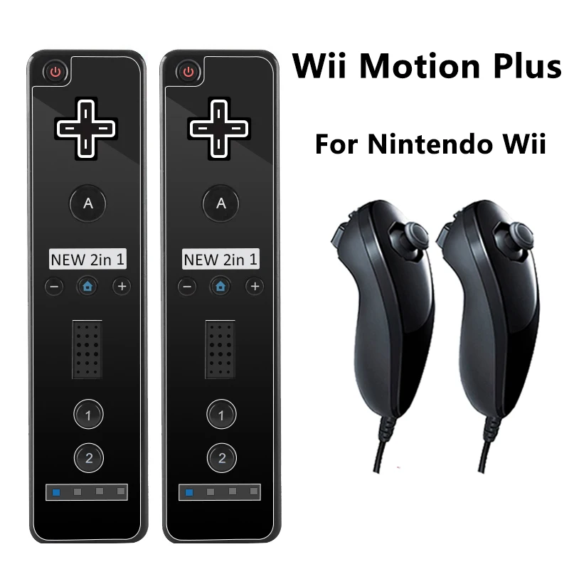 Remote Controller for Wii Motion Plus with Silicone Case Replacement for Nintendo With Nunchuk for Nintendo Wii and Wii U Gifts