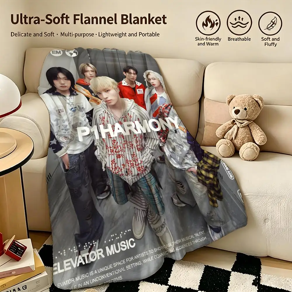 music P-P1 Harmony-Y Throw Warm Soft Flannel Blanket, Multi-use for Sofa Bed Camping Travel Nap