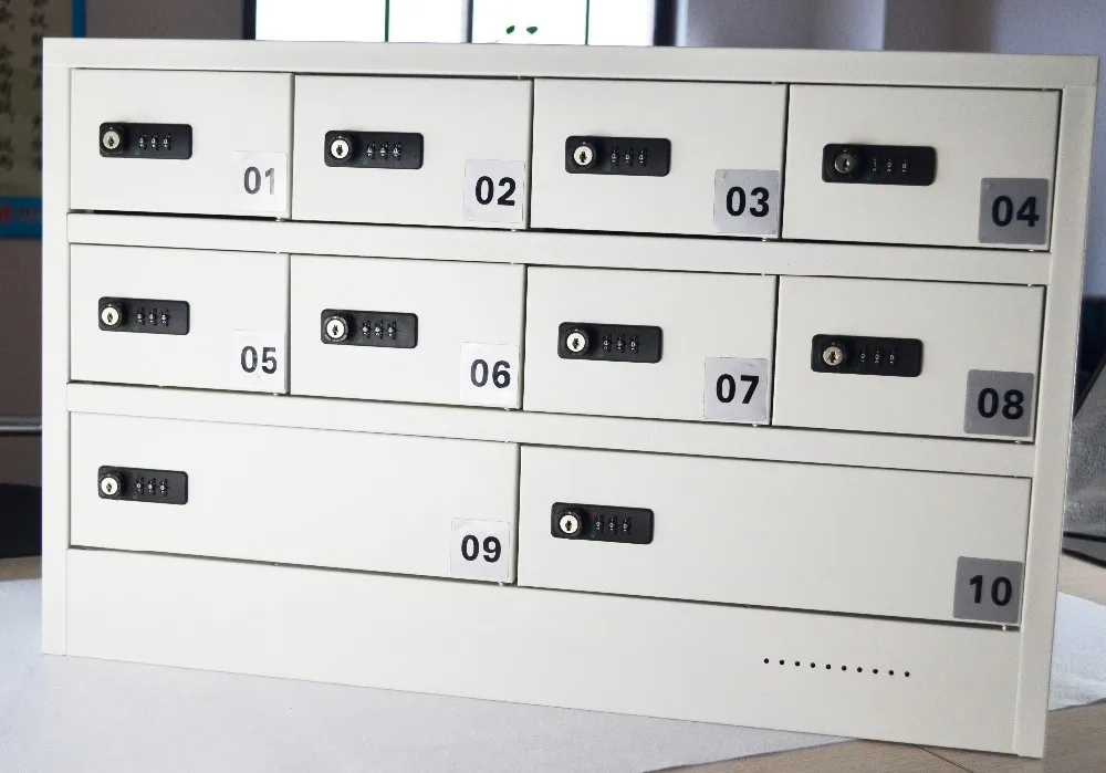 Electronic lock steel mobile phone storage cabinet, charging locker compartment, assembled structure