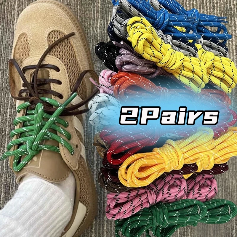 

1/2pairs Outdoor Sports Special Shoelaces Flower Point Shoe Laces Polyester Round Type Shoelace Cotton Boots Shoe Accessories