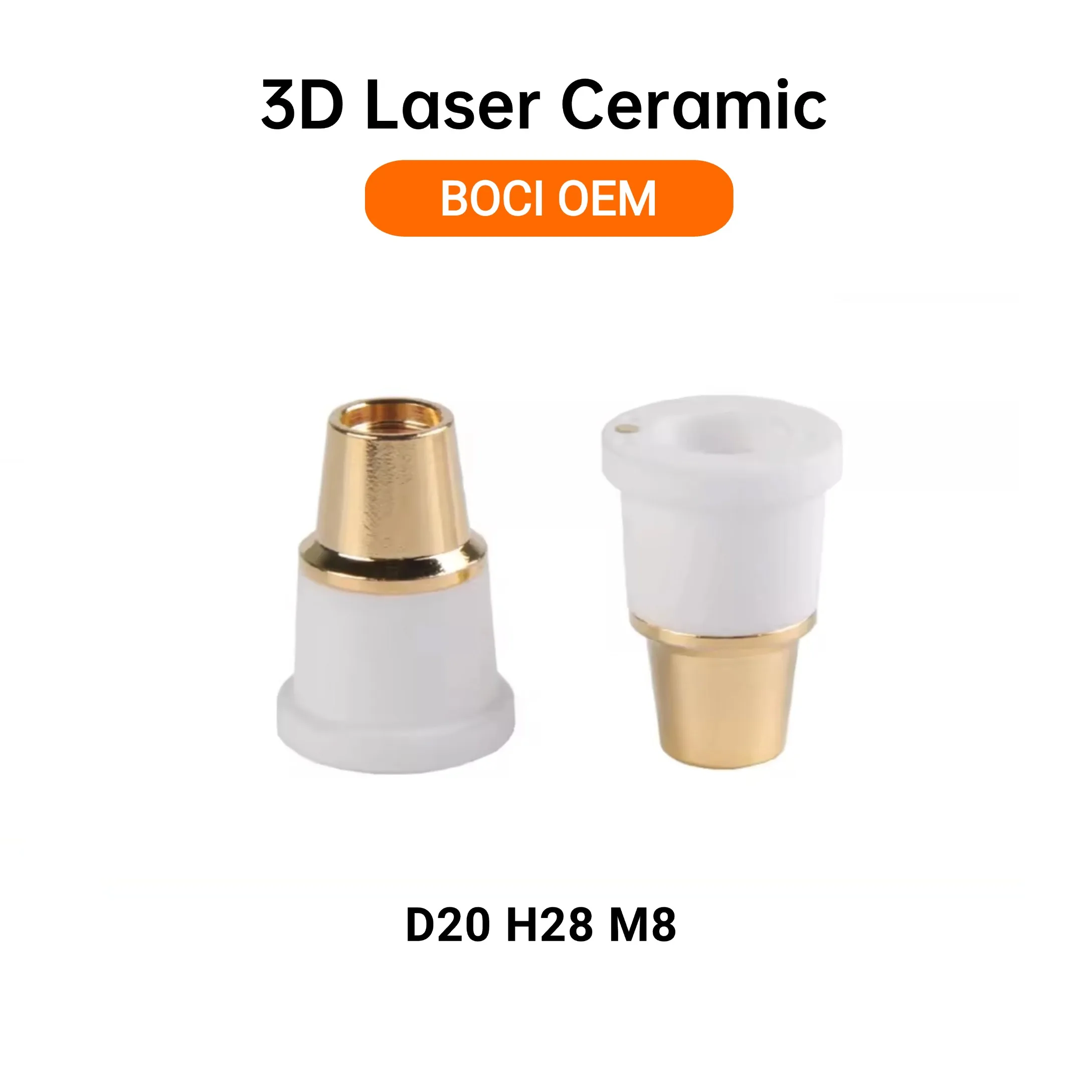 رأس الأصلي BOCI القطع بالليزر السيراميك D20 H28 M8 فوهة حامل فوهة ربط جزء السيراميك لرأس القطع بالليزر BOCI
