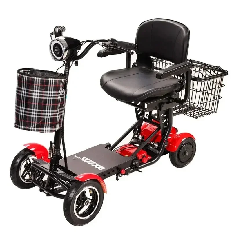 Portable Hot-Sale Cheap Price Lightweight Folding 4 Wheel Mobility Scooter Seniors Elder Travel Long Range Foldable