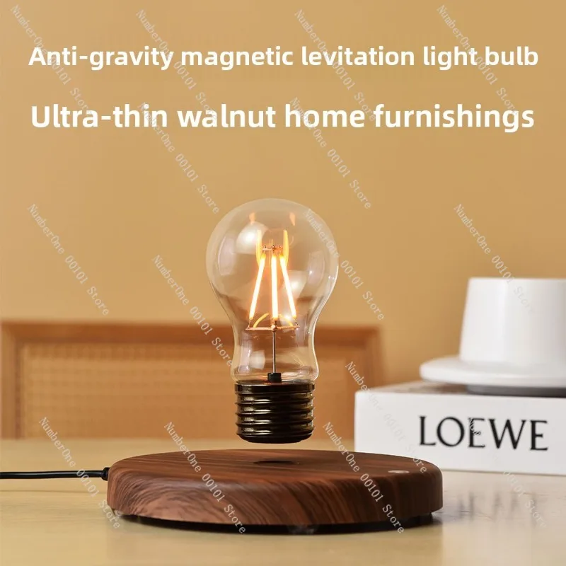 Magnetic Levitation Light Bulb, Creative Floating Science Lamp for Bedroom Living Room Atmosphere Night Lighting