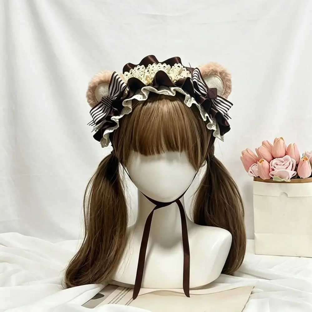 Spicy Girl Lolita Wings Lace Headband Rivet Y2k Lolita Hair Clip Hair Accessories Black Cosplay Headdress Masquerade Headpiece