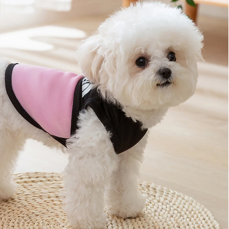 Summer Dogs Clothes Mesh Breathable Dogs Cats Vest For Puppy Maltese Chihuahua T-shirt French Bulldog Vest Pet Costumes