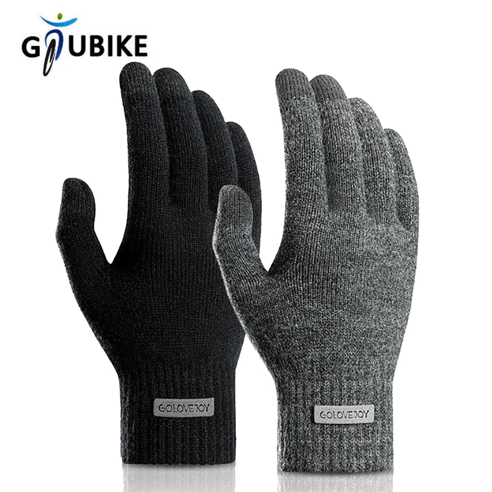 GTUBIKE Neue Warme Handschuhe Winter Touchscreen Plus Fleece Handschuhe Kalt Warme Gestrickte Handschuhe Outdoor Winddicht Skifahren Schnee Fäustlinge