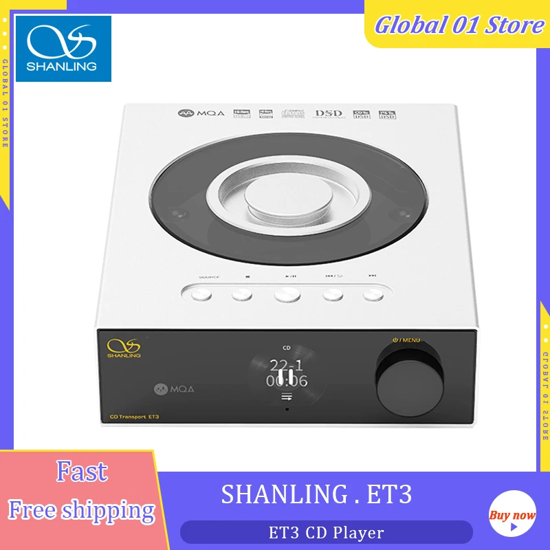 

SHANLING ET3 HIFI CD Transport Player Full-Featured Digital Turntable Bluetooth 5.0 MOQ-CD MQA Full Decoder I2S To DAC DSD 512