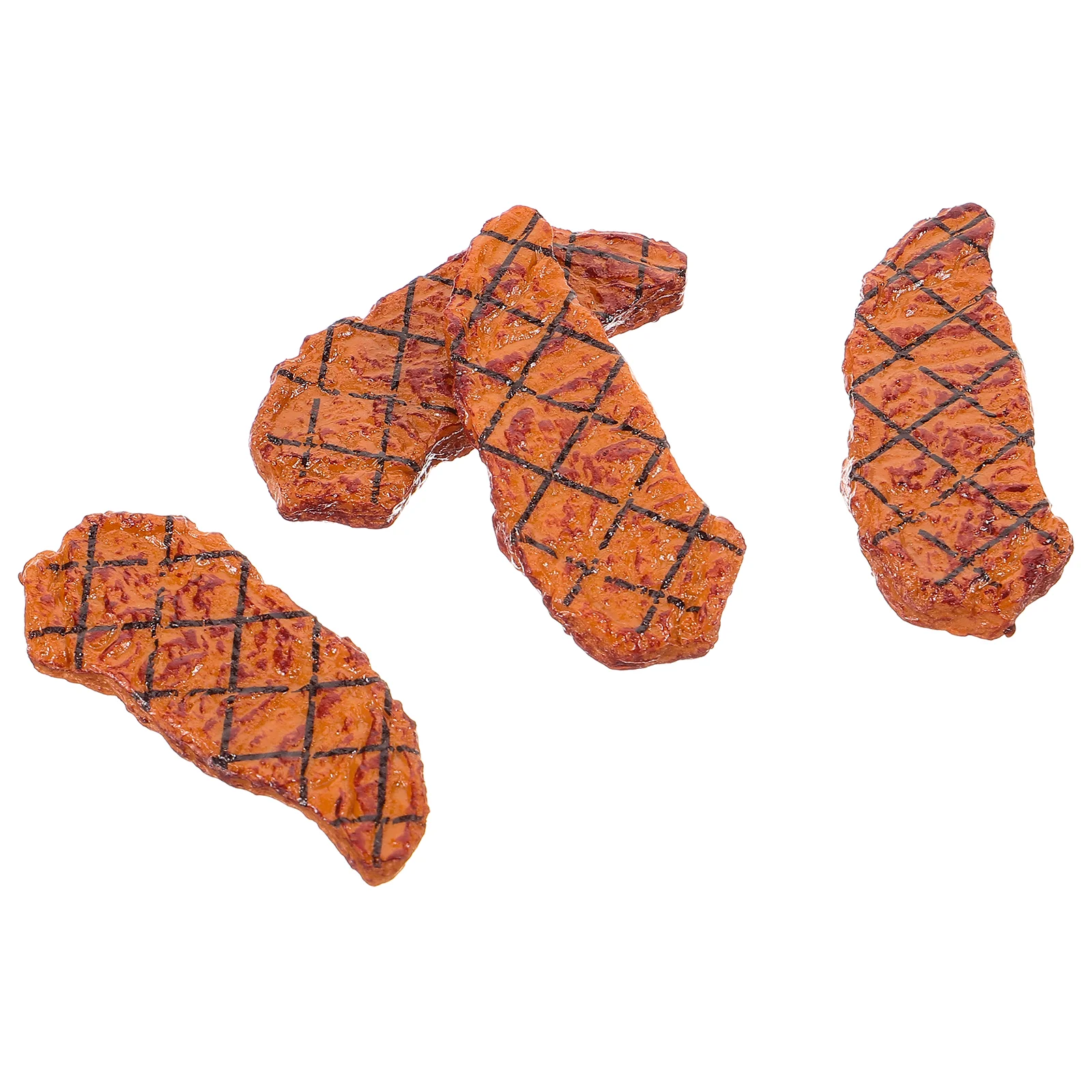 

4 Pcs Toy Grill Food Mini Steak Artificial Steaks Accessories Fake Adornments Child Beef Filet Meat