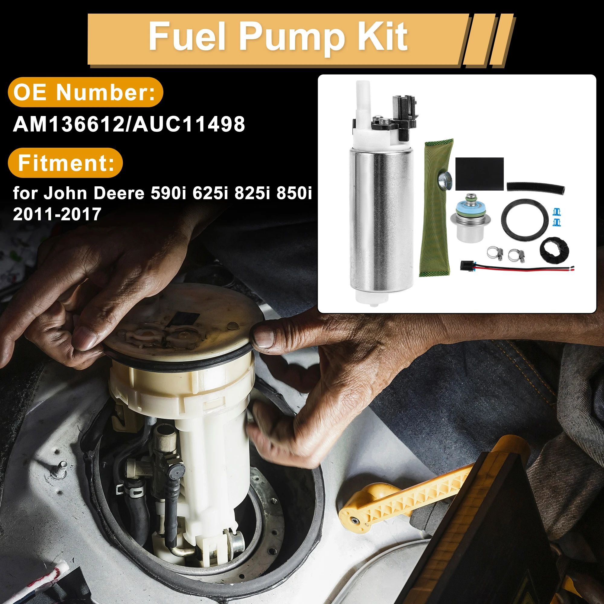 

Топливный насос UXCELL для John Deere 590i 625i 825i 850i, металлический комплект заменяет No AM136612