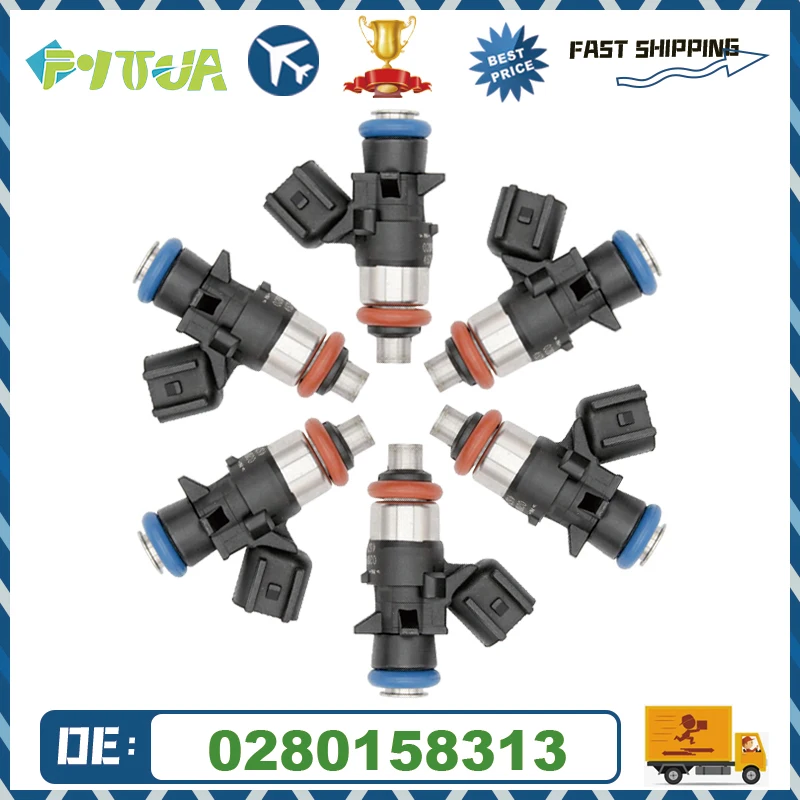 

6PCS Fuel Injector 0280158313 4627794AA For For Dodge Chrysler Jeep Cherokee 2014-2017 3.2L V6