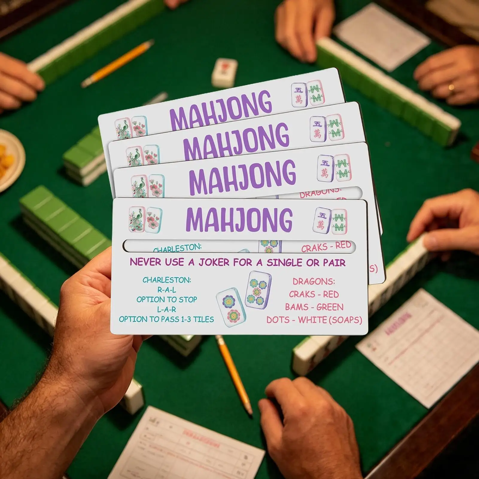 Mahjong Line Readers 4 Piece Game Party Beginners Wooden Gauge Ruler For Mahjong Cards For Beginners Strategy Competitions