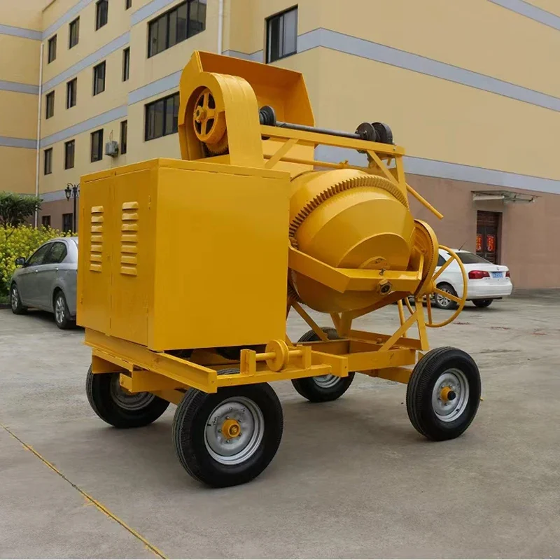 Four wheel  mixer construction engineering cement conveyor concrete mixing equipment