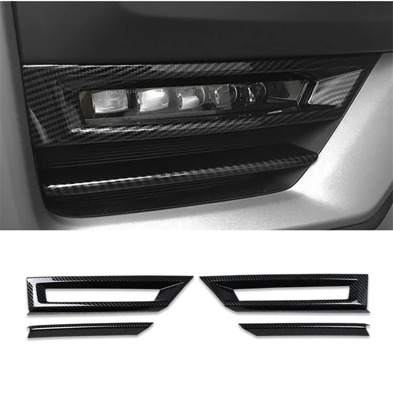 ABS/Carbon fibre/Black For Honda CR-V CRV 2020 2021 2022 4pcs Car Head Front Fog Light Lamp Cover Trim Car Styling Accessories