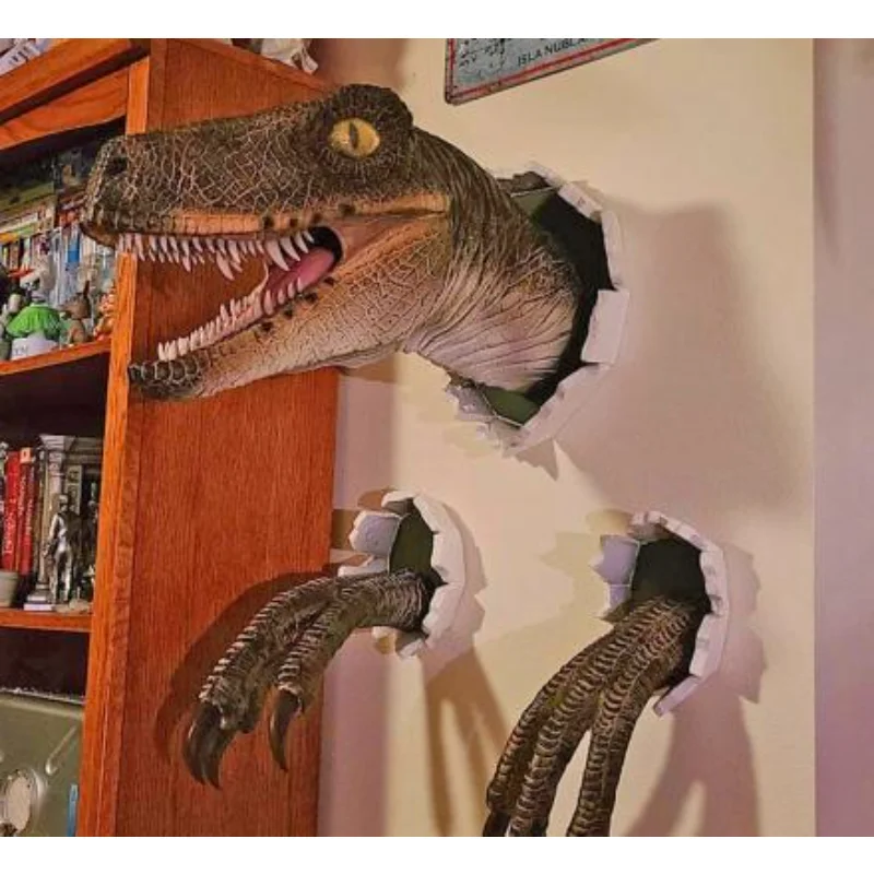 Dinosaur Wall-breaking Ornaments Velociraptor Tyrannosaurus Rex Suit Decorate Museum Store Children's Room Home Wall Decorations