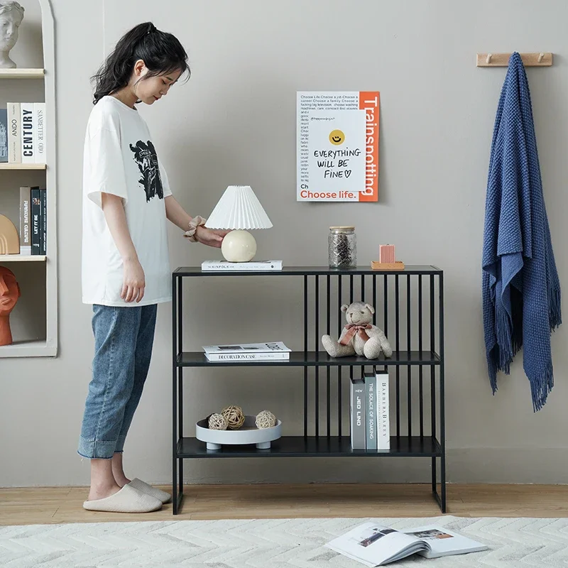 Ferro Multi-Layer Storage Rack, Sala de estar, Piso de Teto, Varanda Canto Rack, Display Rack, Estante Porch Partition