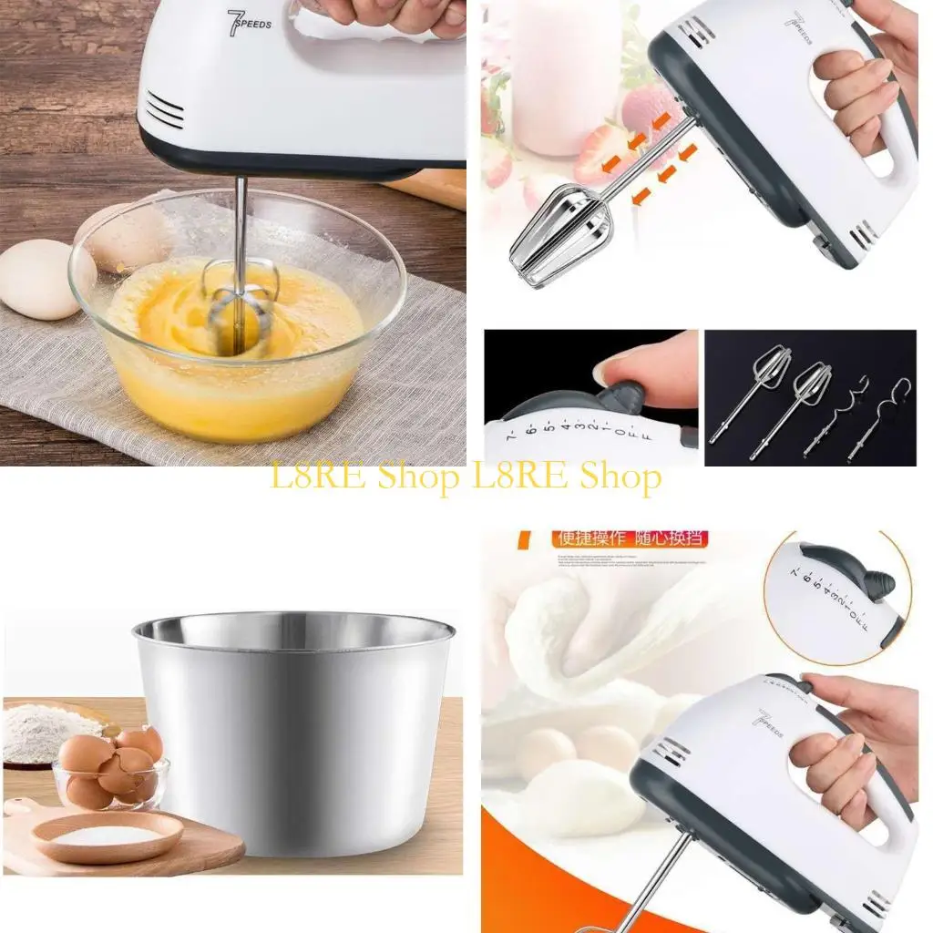 

L8RE 7 скоростей бытовой кухонный электрический миксер для еды, миксер для взбивания яиц, блендер для теста и крема, тестомес