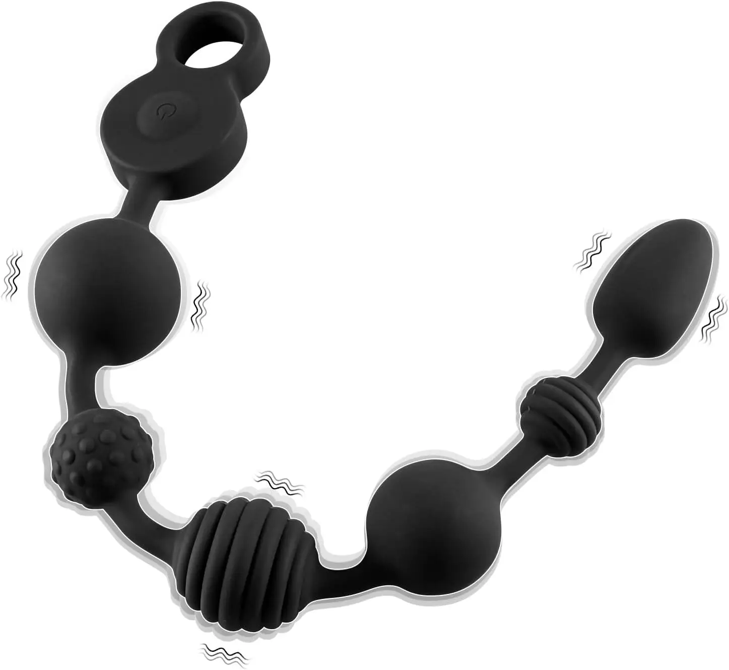 Vibrating Anal Beads, 16.5 inch Silicone Anal Plug Vibrator with 10 Vibration Modes, Butt Plug G-spot Prostate Massager with 3