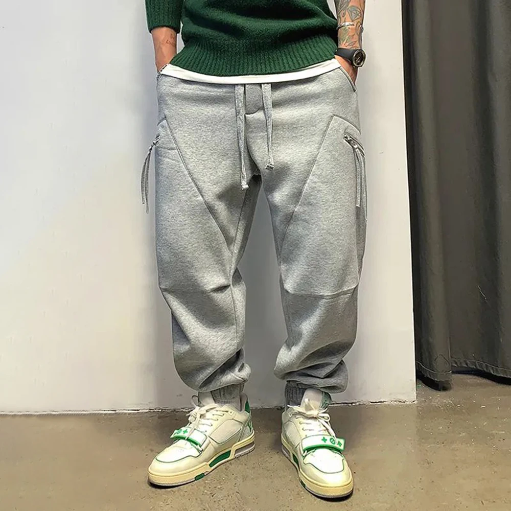 Gefälschte Taschen Cargo Jogger Herren Casual Kontrast Casual Amerikanische Baumwolle Lose Cargo Hosen Street Fashion Jogginghose Für Männer