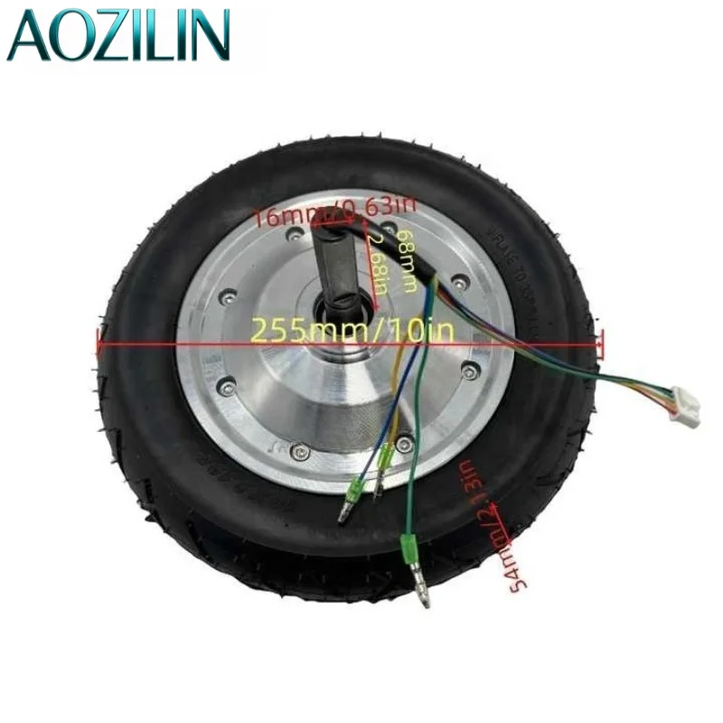 AOZILIN 10 Inch All Aluminum Brushless Hub Motor 36V 250W For Self-balancing Scooter, Hand Cart, Food Cart