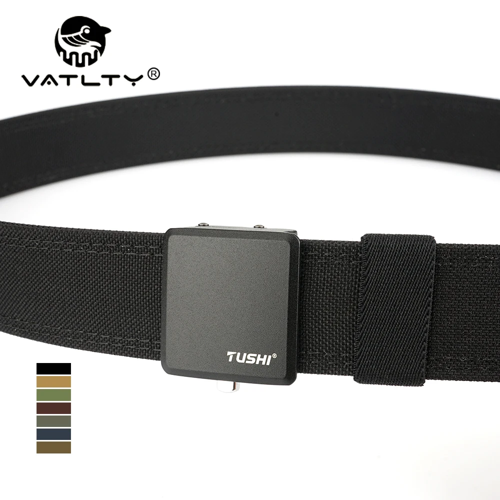 VATLTY Matte Tactical Belt Thick Genuine Nylon Trousers Belt for Men Zinc Alloy Automatic Buckle Rigid Belt Male Waistband
