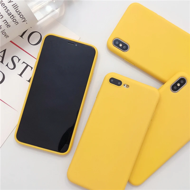 Yellow Protective Phone Case For Samsung Galaxy A73 A55 A54 A34 A25 A24 A15 A14 A05 A04 A03 Silicone Solid Color Soft TPU Cover