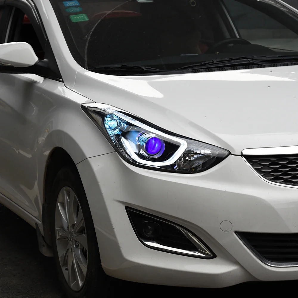 High Quality LED Auto Headlights Assembly for 2012-2016 Elantra Landdong Bifocal Lens Front Lamps Accessory Condition New