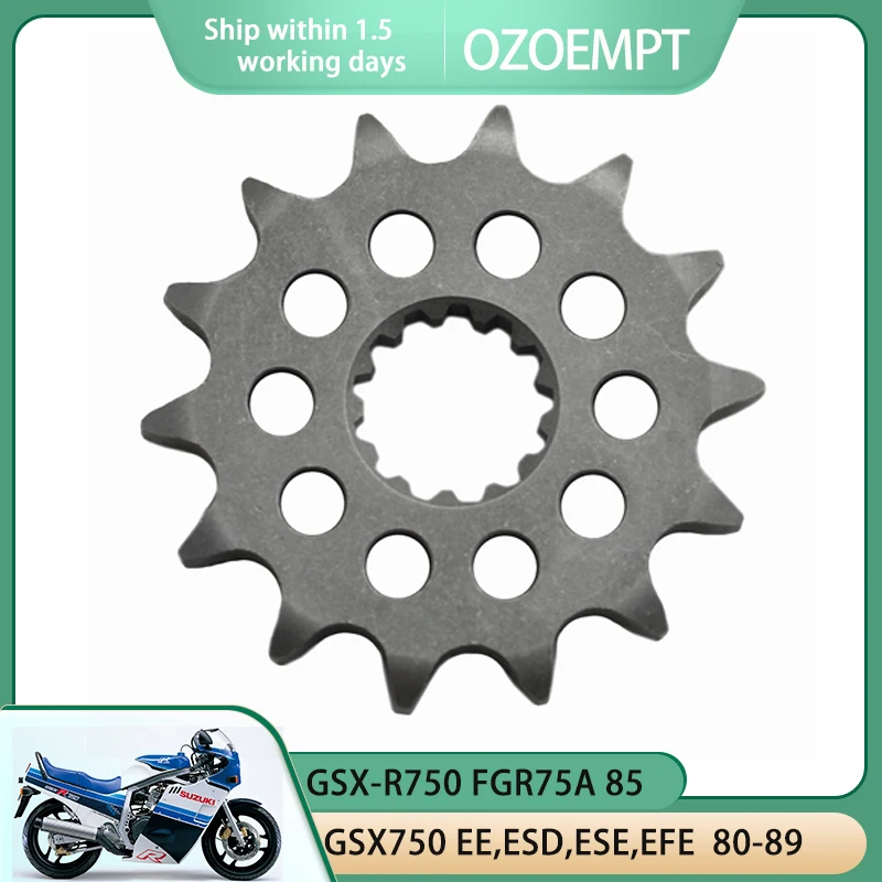 

OZOEMPT 530-14T Motorcycle Front Sprocket Apply to GSX750 SE,S3/4 Katana (pop-up h/light)GR72A EE,ESD,ESE,EFE GSX-R750 FGR75A