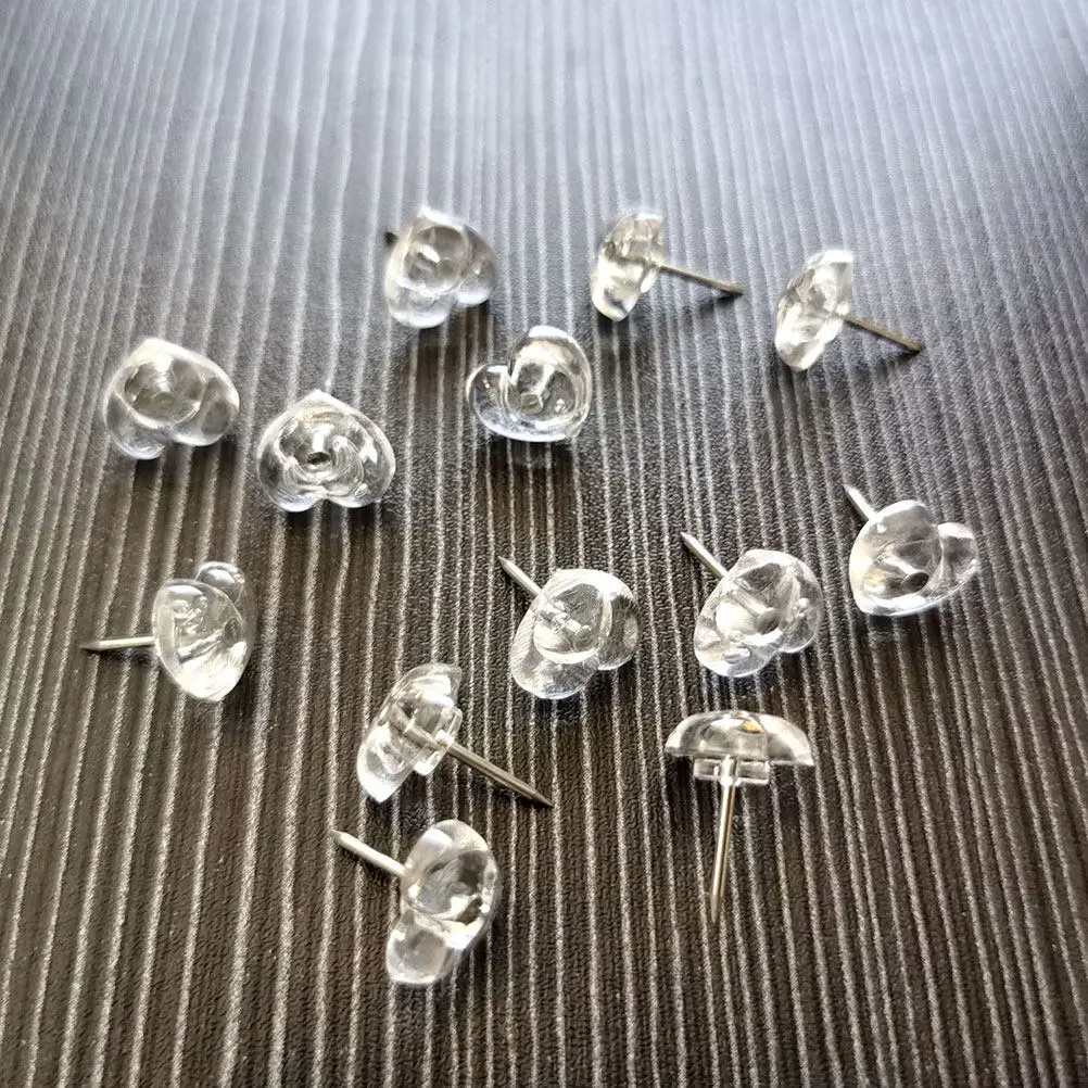 200Pcs Heart Shape Thumbtacks Map Pins Replaceable Push Pin Multi-Function Compact Thumb Tacks Office Desk Accessories