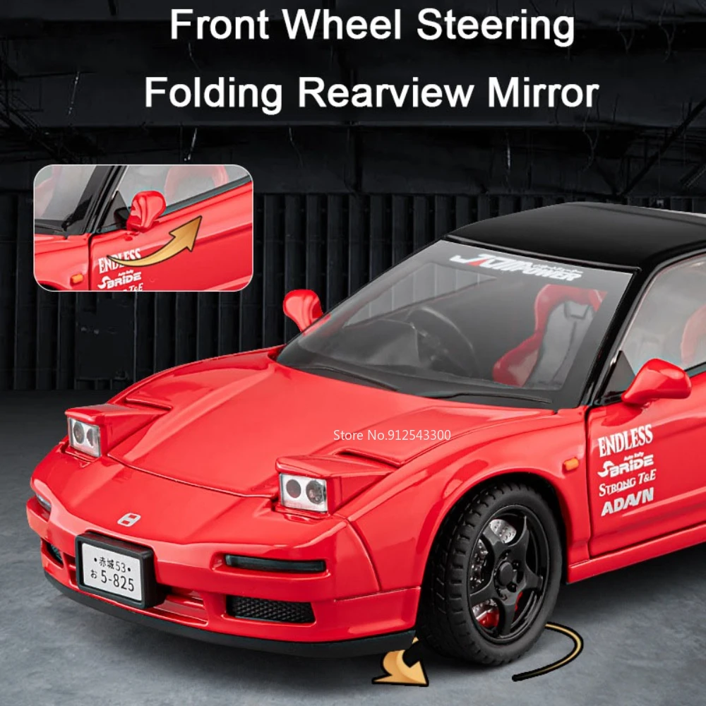 Scala 1:22 Honda NA1 Supra Auto Giocattolo Modello In Lega Pressofusa Porte Aperta Suono Luce Tirare Indietro Supercar Modelli Hobby Ornamenti Regali