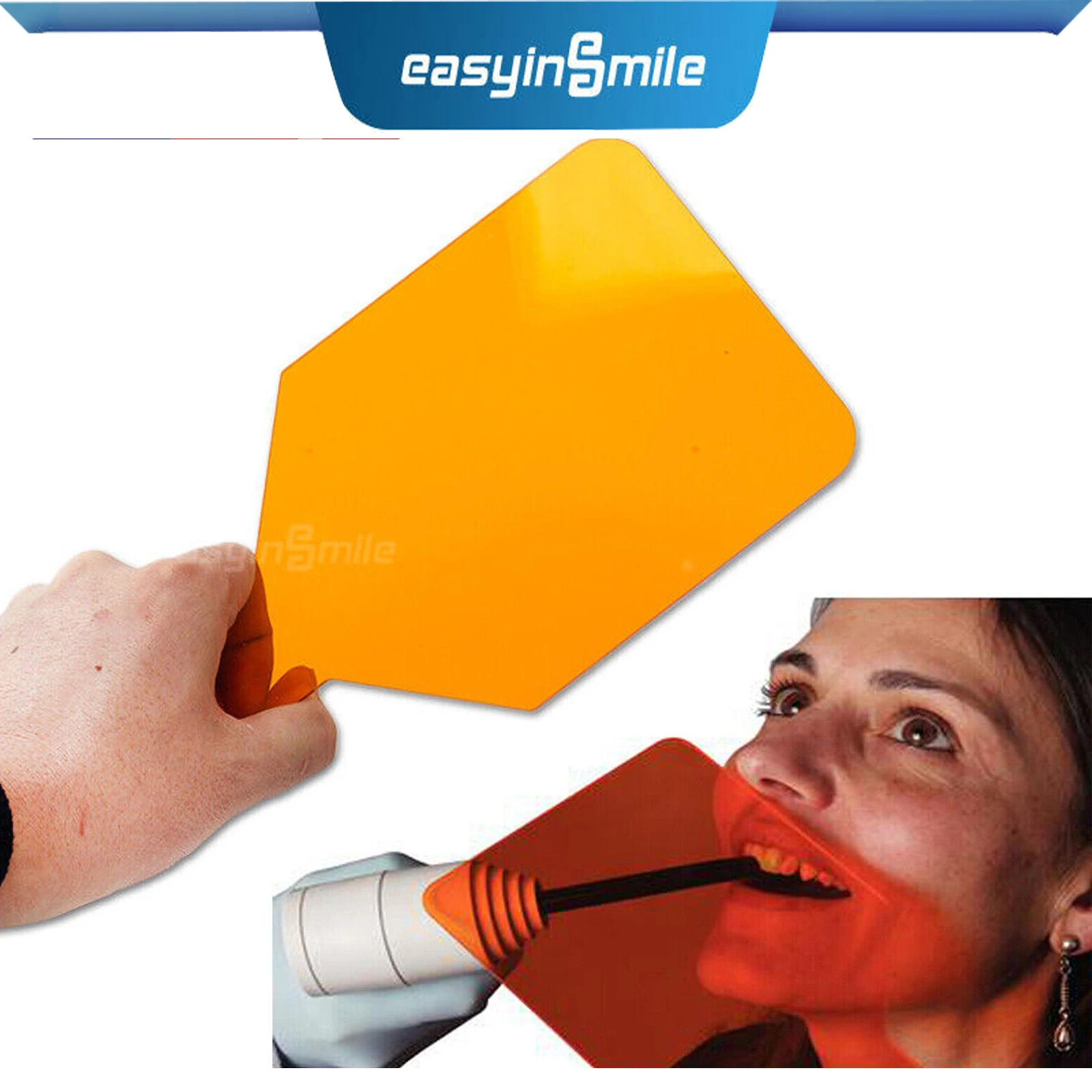 Easyinsmile Dental Curing Light Eye-Protector Pad Hand-Held Shield Plate LED Orange Protective Pads