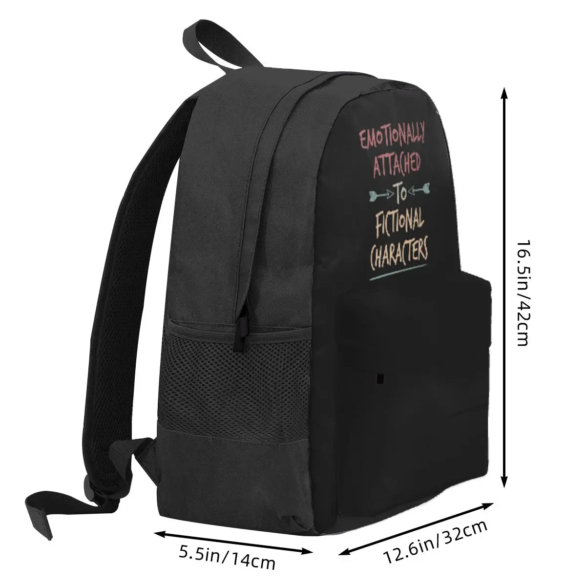 Emotionally Attached To Fictional Characters Student Backpack School Bag Hiking Travel Daypack Men Women Bookbag Shoulder Bags