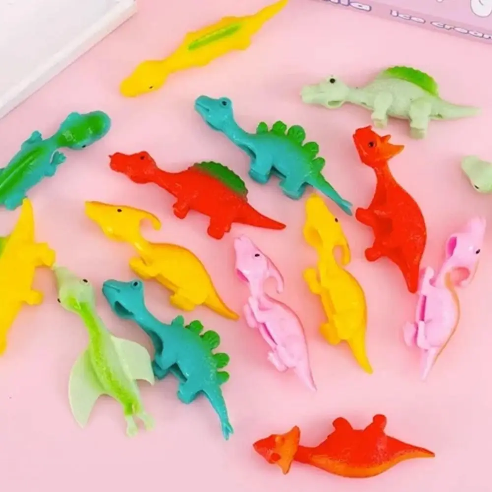 5 SZTUK Kreatywnych Zabawek Dinozaurów Wyrzutowych Nie Deformujących Się Zwierząt z Kreskówek Zabawka Antystresowa Katapulta na Palce