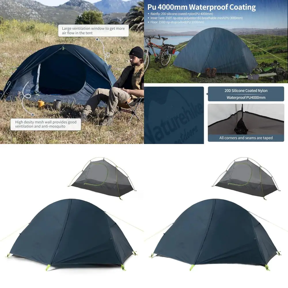 

Легкая водонепроницаемая палатка для одиночных походов с подстилкой