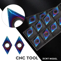 Inserção de torneamento interno de lâmina azul, torno CNC, aço inoxidável, ferro fundido, DCMT11T304, NK9010, DCMT11T308, NK9010Nano