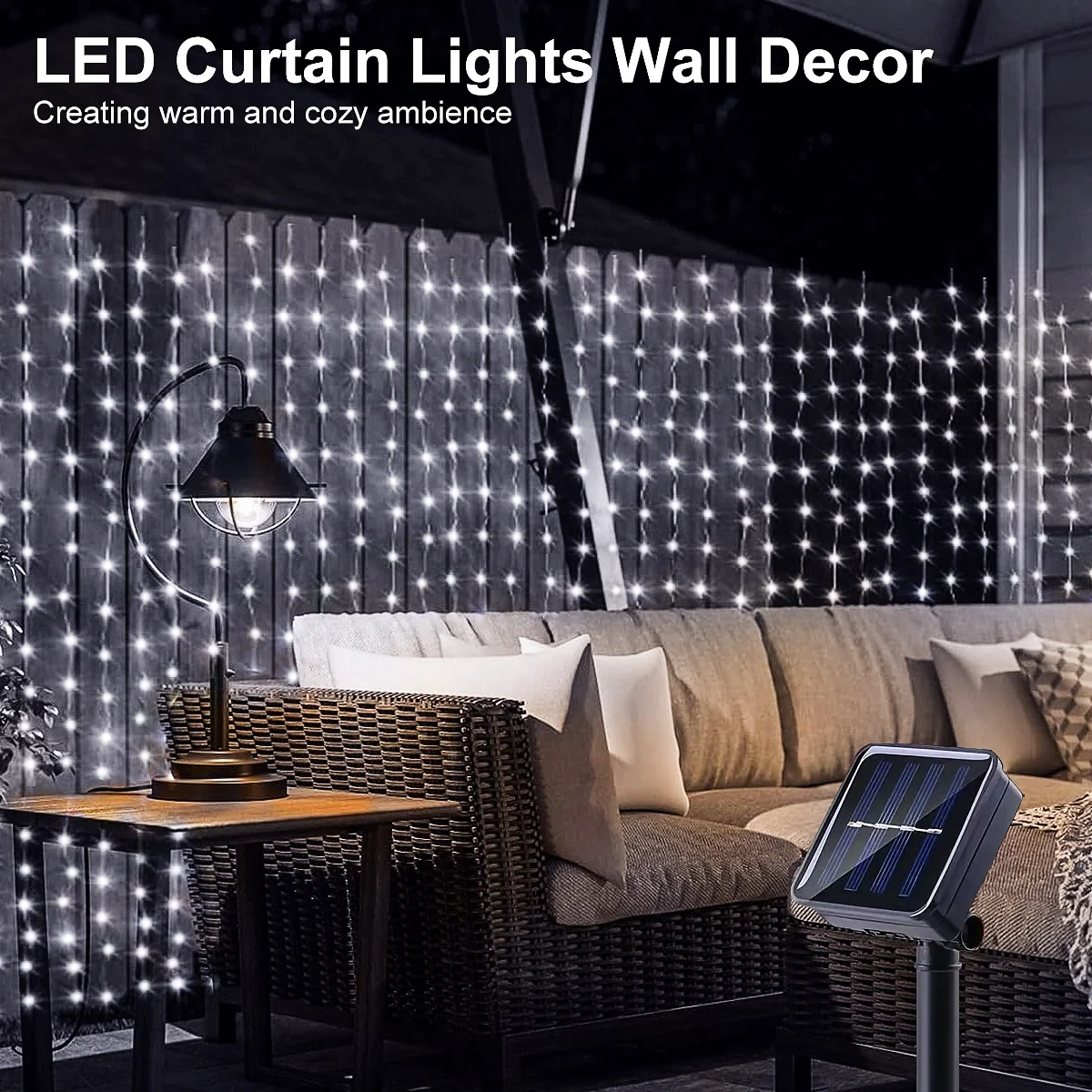Solar LED String Lights Curtain Light Outdoor Garden Solar Copper Wire Fairy Lights Wedding Holiday Christmas Decor Solar Lamps