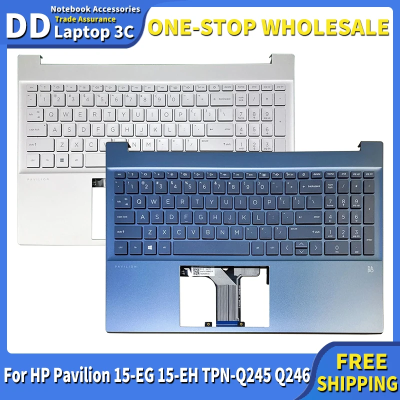 

NEW US Keyboard For HP Pavilion 15-EG 15-EH TPN-Q245 TPN-Q246 2021 Laptop Backlit Palmrest Upper Top Case Replacement M08920-001