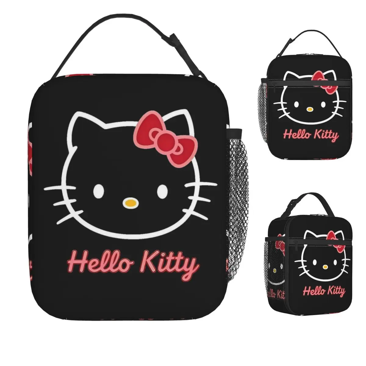 

Hello Kitty Cute Cat Cartoon Lunch Bag Portable Lunch Box Outdoor Picnic Designer Cooler Bag Fun Oxford Thermal Tote Handbags