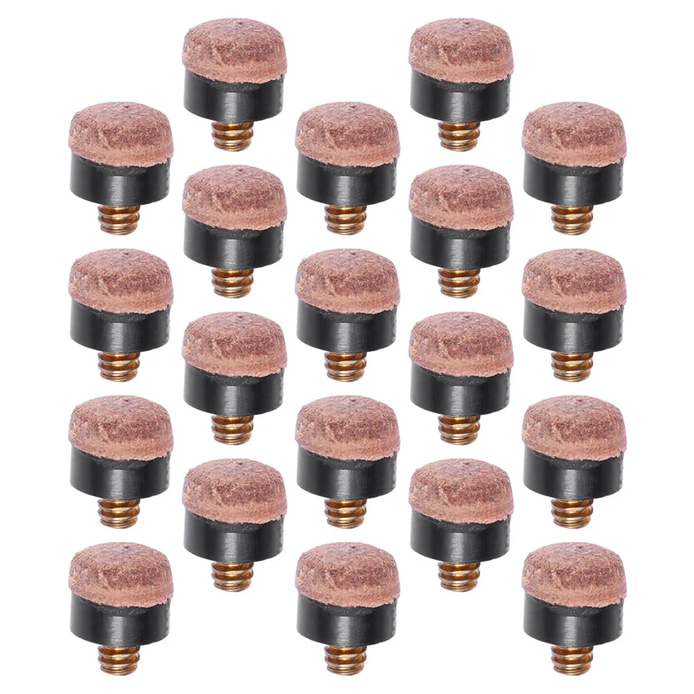 

20 Pcs Pool Cue Head Replacement Tips Billiard Supplies Club Snooker Stick Ferrules Screw Necessity