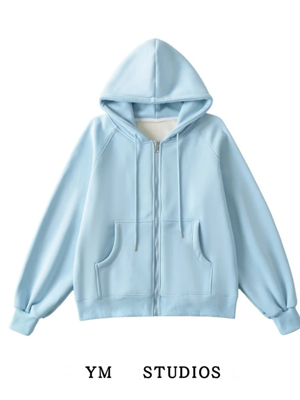

Women's Fce Lined Thiened Hoodie Sweatirt Korean Sle Commute Wind Open Cardigan Sportswear Winter Loose Fit Outerwear