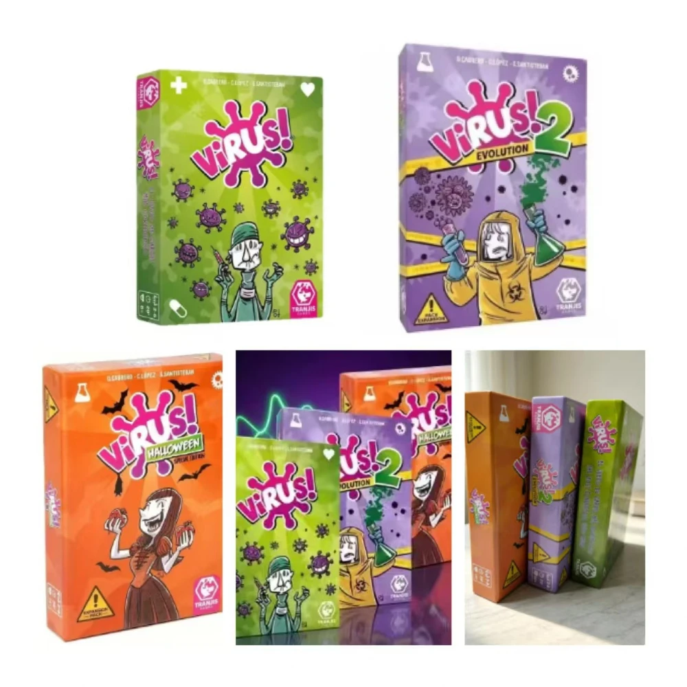Party Games Group For Adults - Family Strategy Card Game Set Virus