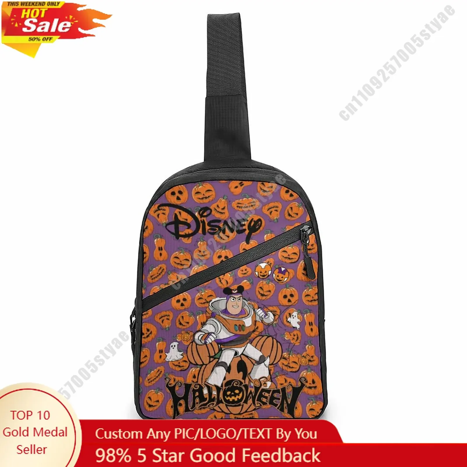 

Disney Logo Chest Bag Disney Customized Personalized Photos Text Logo Lightweight Travel Sling Waterproof Shoulder Bag