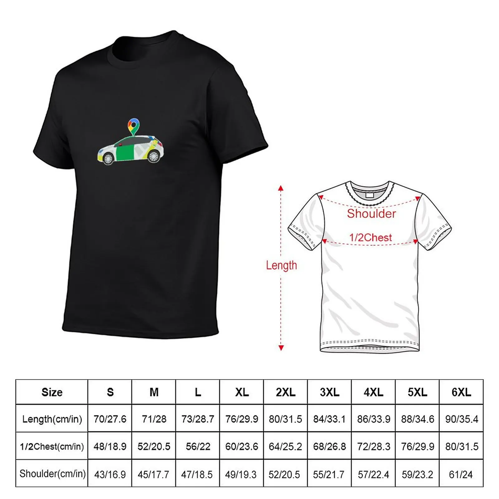 Google Car Was Here! version 2 T-Shirt oversizeds cute clothes Men's t-shirts