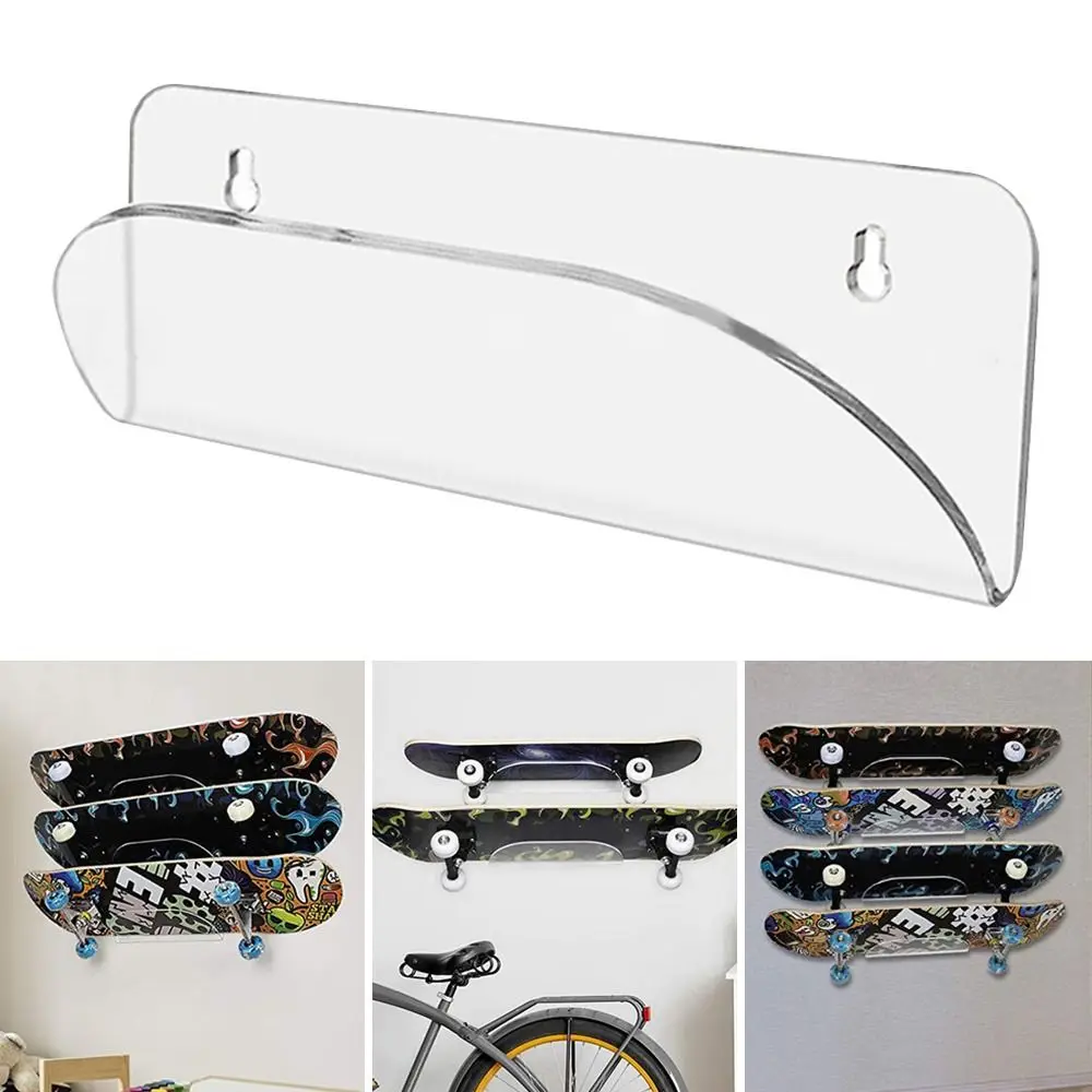 Transparent Skateboard Wall Rack Scooter Storage Holder Rack Display Stand Hanger Longboard Bracket Wall Holder