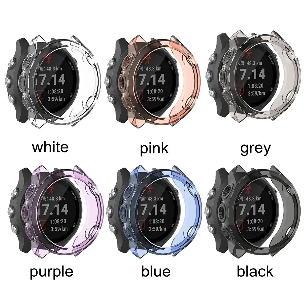 Replacement Wristbands Soft Protective Cover TPU Watch Case Bracelet Screen Protector For Garmin Forerunner 245M / 245