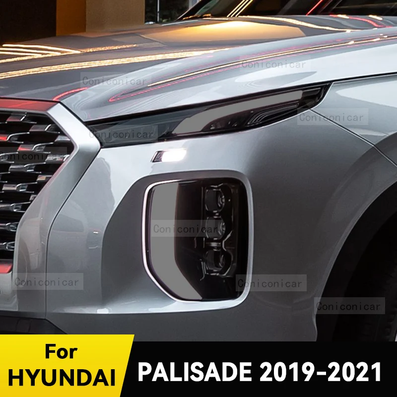 

For HYUNDAI PALISADE 2019-2021 Car Headlight Protective Cover Film Front Light TPU Anti-scratch Headlamp Accessories Sticker