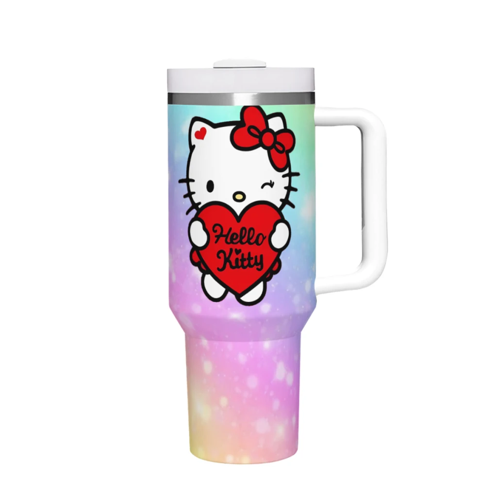 

Cute Hello Kitty 40 Oz Ultimate Tumbler with Handle and Straw Vacuum Insulated Tumbler