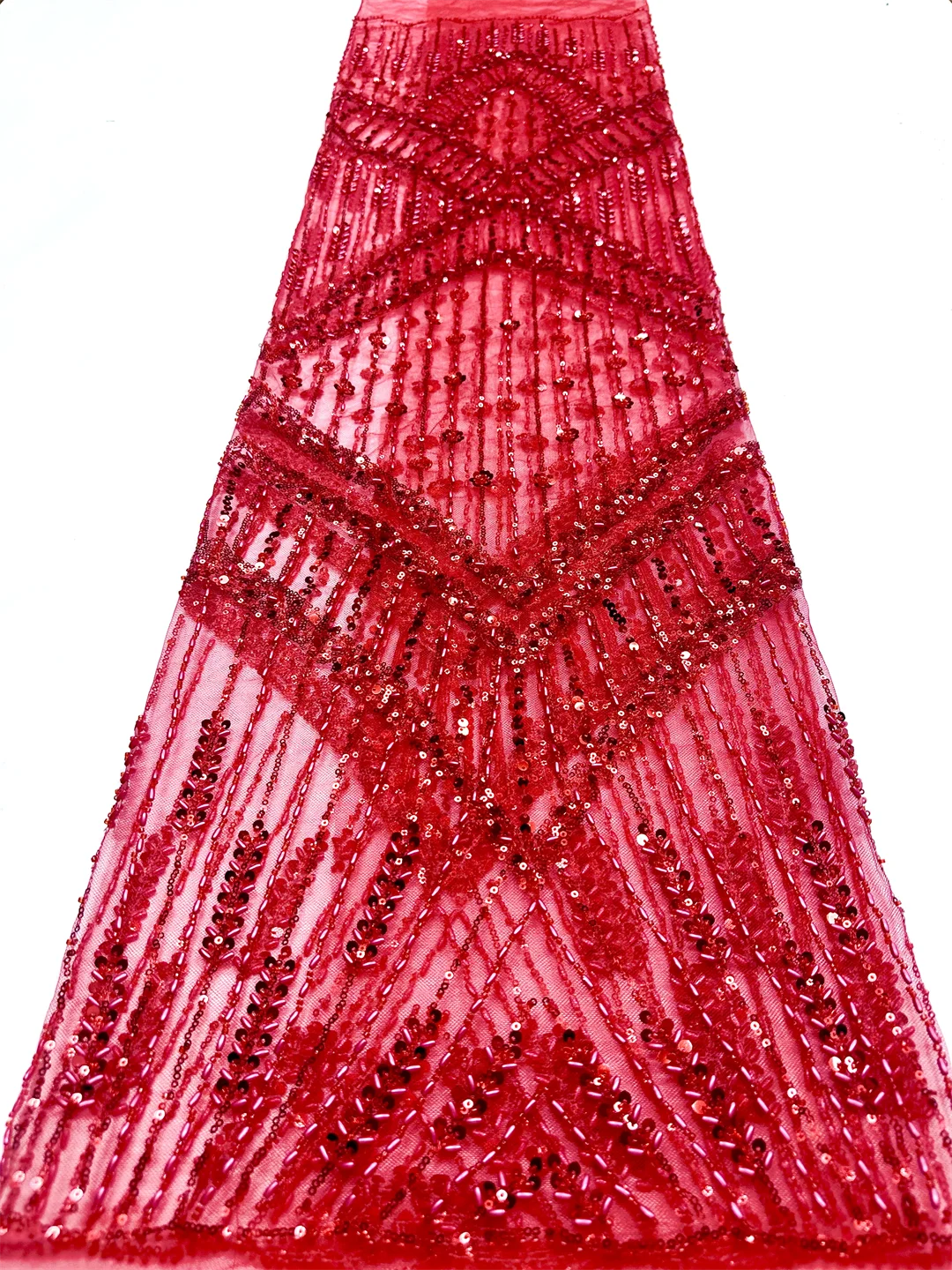 قماش دانتيل مطرز فاخر شبكة أفريقية عالية الجودة مع ترتر لخياطة حفلات الزفاف 2026 قماش عصري #1