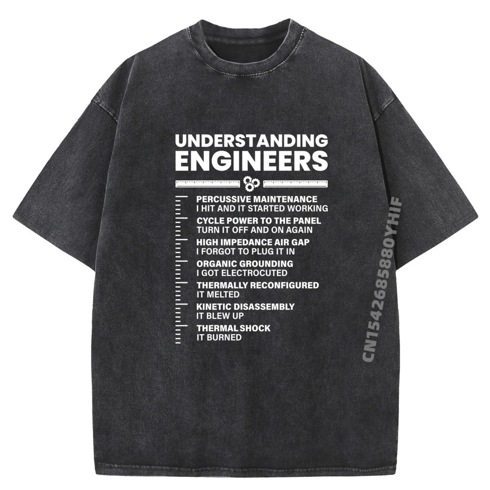 

Discount Mens T-Shirt Understanding Engineers Funny Engineering Sarcastic Family Tops & Tees Funky Washed T Shirt