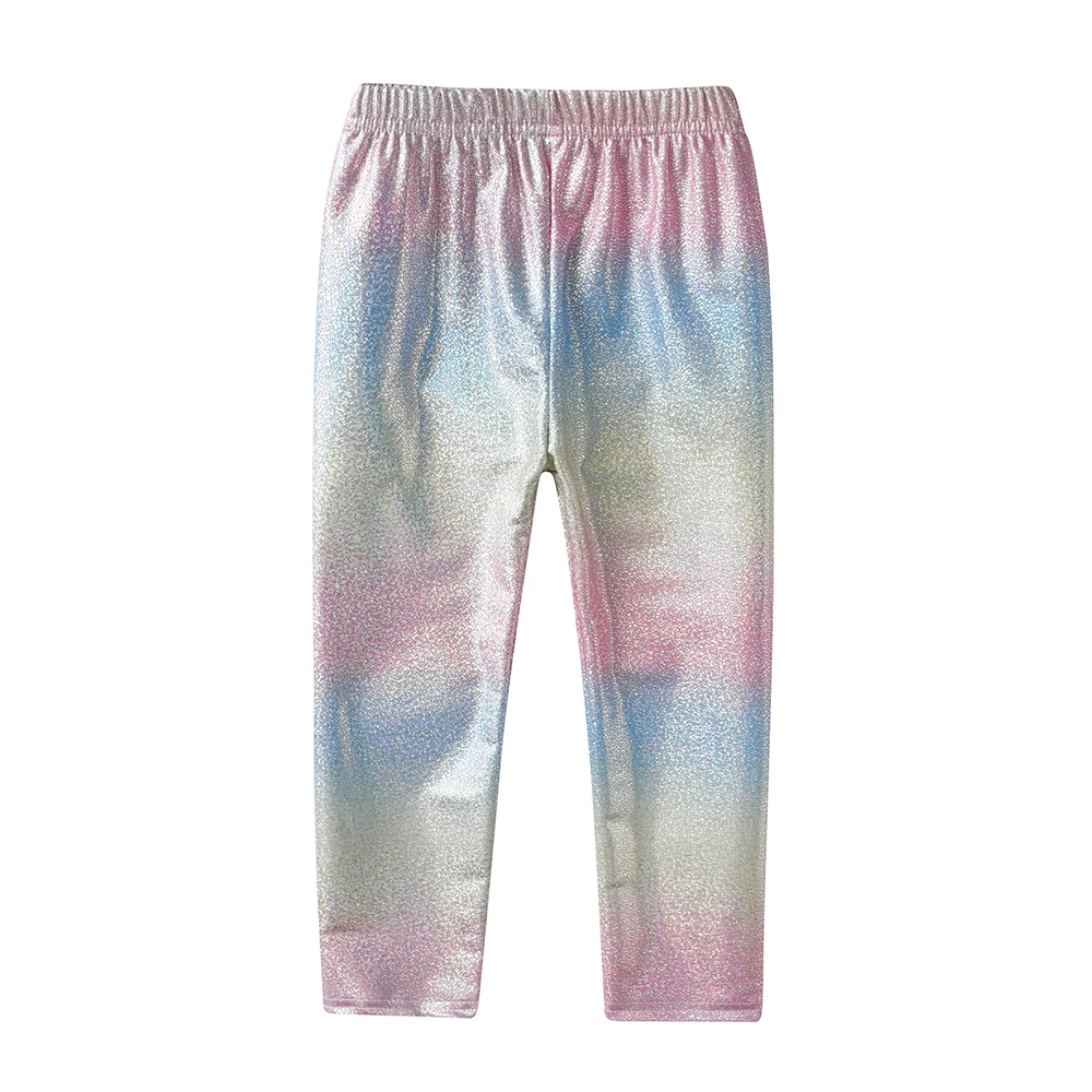 DXTON Children Girls Trousers Kids Long Leggings Polyester Gradient Dazzling Toddler Pencil Pants Summer Baby Girls Casual Pants