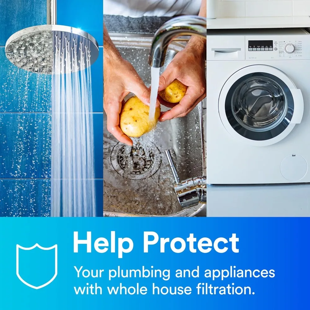 3M Whole House Sanitary Quick Change Water Filter System AP904, Reduces Sediment, Chlorine Taste and Odor, and Scale